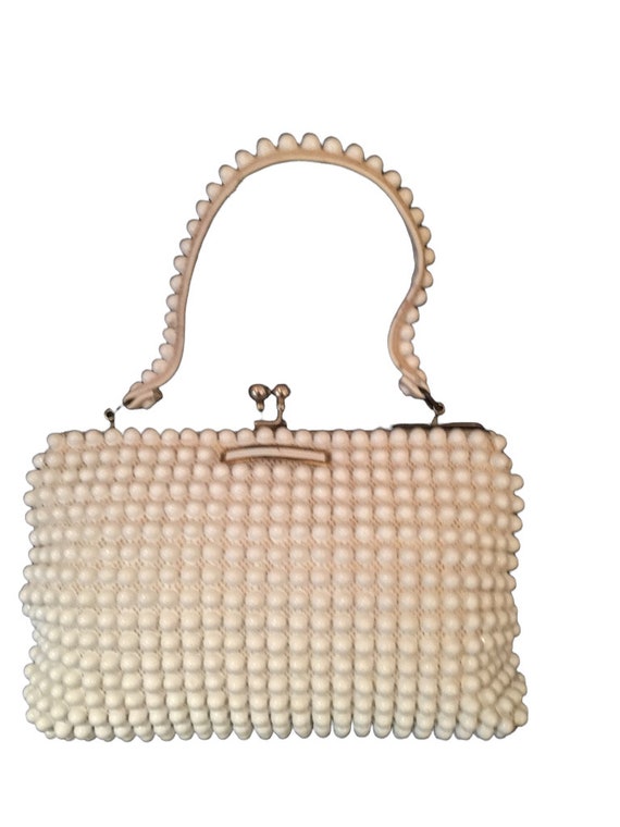 White Beaded Handbag Ladies Fashion Accessories V… - image 1
