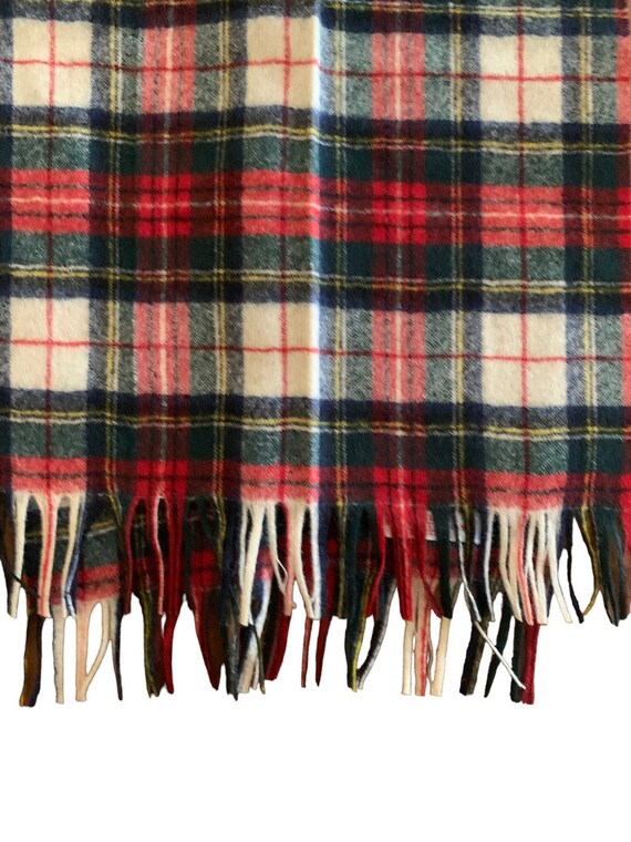 Vintage Pendleton Wool Tartan Scarf | Red Black P… - image 6