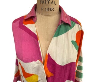 Ladies' Fashion Vintage Mod Cover-Up Dress in Bright Colors (M) by Rene Derhy.