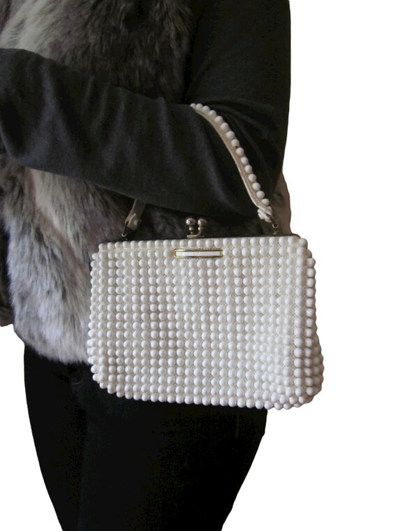 White Beaded Handbag Ladies Fashion Accessories V… - image 8