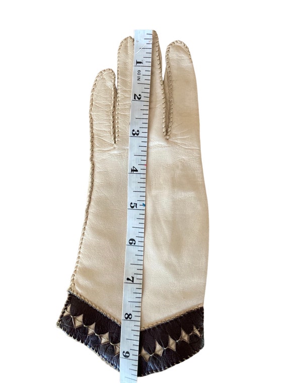 Gloves Fashion Beige Cutouts Avant Garde Style Su… - image 4