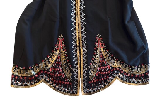 Black Rayon Sequin Jacket: Embellished Scalloped … - image 6