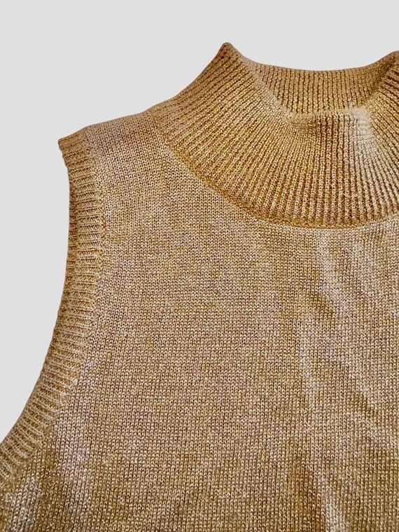 Black & Gold Lurex Ruffle Front Top