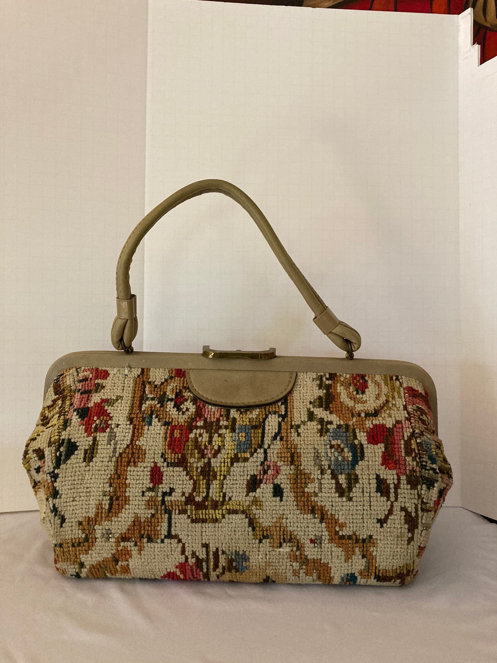 Vintage Large Jaclyn Tapestry Carpet Bag Purse Handbag Etsy