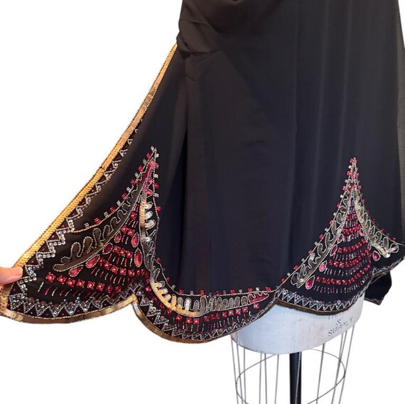 Black Rayon Sequin Jacket: Embellished Scalloped … - image 10