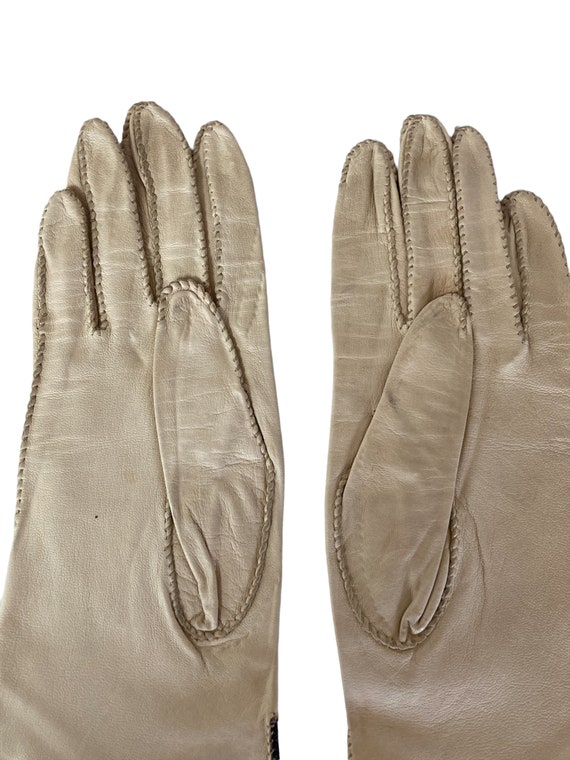 Gloves Fashion Beige Cutouts Avant Garde Style Su… - image 6