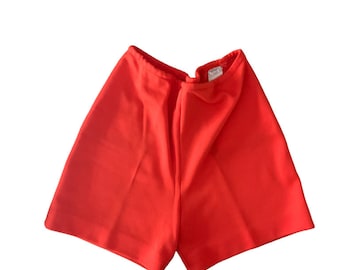 Vintage Orange Knit Shorts: 1960s Pin-Up Style Hot Pants