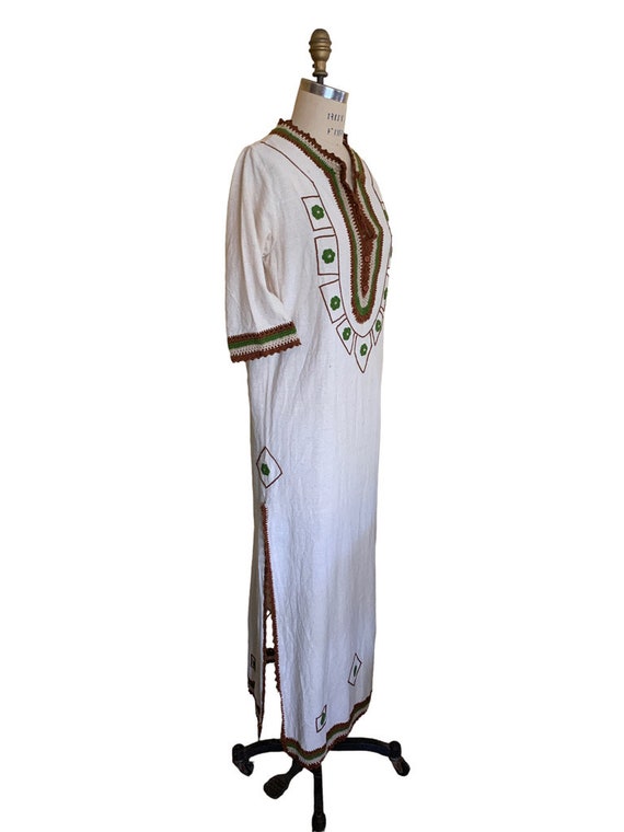 Caftan Embroidered Boho Maxi Dress, 1970s  Vintag… - image 2