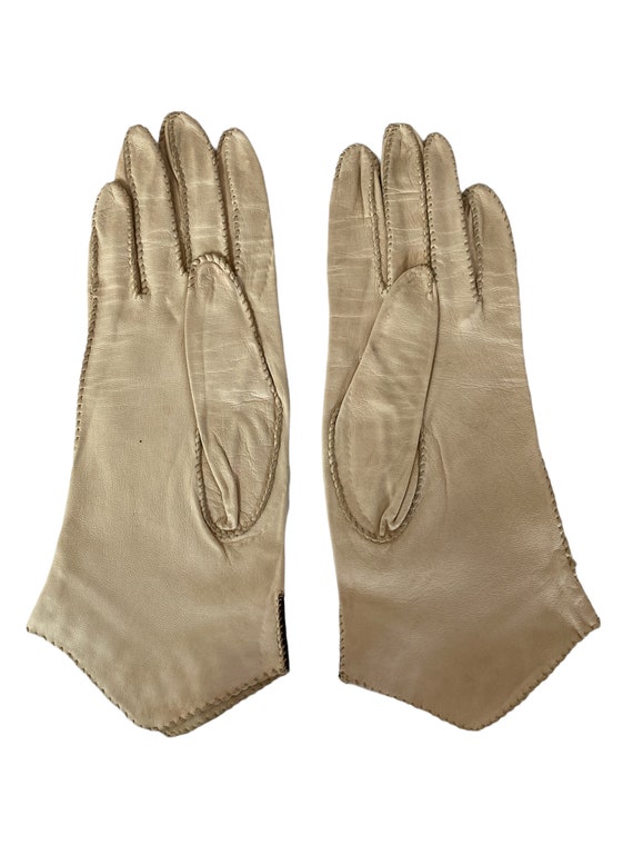 Gloves Fashion Beige Cutouts Avant Garde Style Su… - image 7