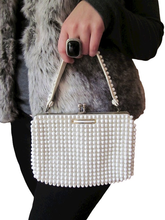 White Beaded Handbag Ladies Fashion Accessories V… - image 10