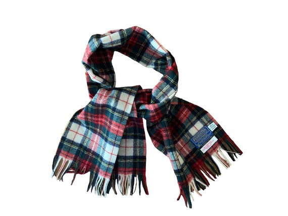 Vintage Pendleton Wool Tartan Scarf | Red Black P… - image 7