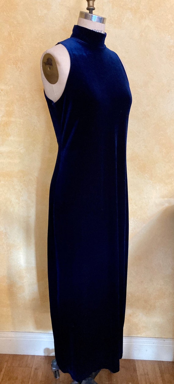 Maxi Midnight Blue Velvet Slim Dress Fitted Party Dress Long - Etsy