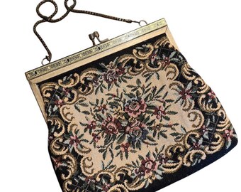 Vintage German Brocade Ladies' Handbag with Chain