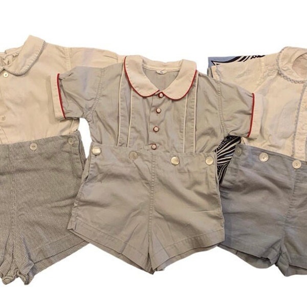 Toddler Vintage Toddler Short Set, 3  Retro Outfits, Vintage Toddler Size 1 and 3