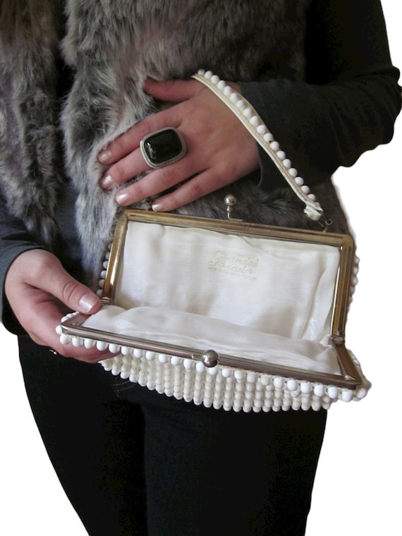 White Beaded Handbag Ladies Fashion Accessories V… - image 9