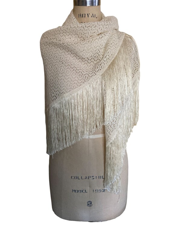 shawl off white