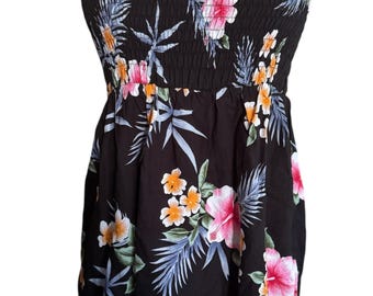 Hawaiian Top, Aloha Hut, Smocked Hawaii Summer Festival Top S