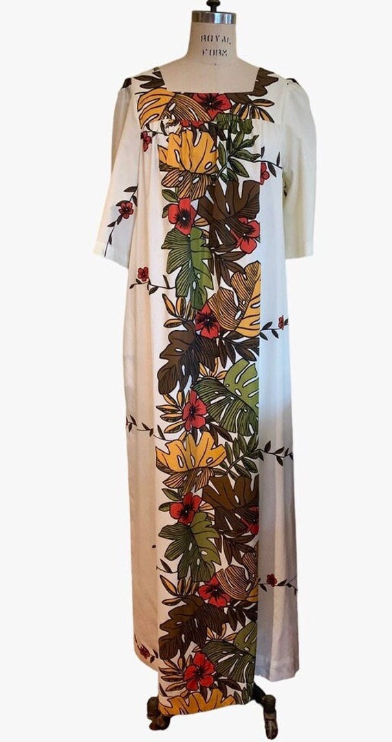 Vintage Hawaiian Dress ,Hilo Hattie Maxi Dress , T