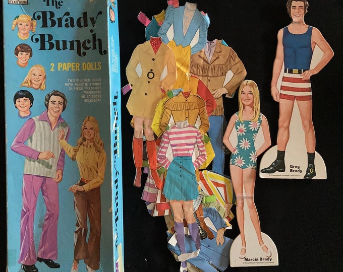 The Brady Bunch Paper Dolls Vintage TV Show Collectible 1970 Americana TV Marcia Greg Etsy