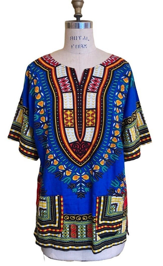 African Unisex Top Shirt Traditional African Dashi