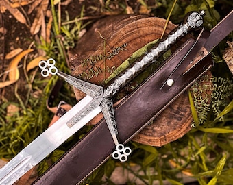 Handmade SCOTTISH CLAYMORE Sword J2 steel Highland Claymore Medieval Longsword Anniversary Groomsman Gift for Husband Christmas Gift for Him