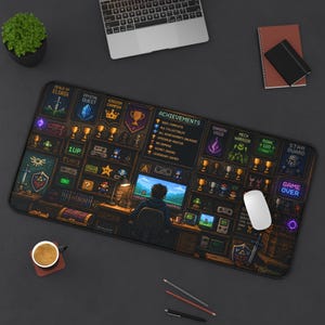 Gamer Room Desk Mat, Large Mouse Pad, Desk Decor