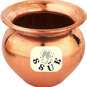 Copper Lota Kalash Pot Pooja Puja Rituals Home Office Divine Worship Prayers Spiritual Religious Temple Yoga Ayurveda Housewarming Wedding
