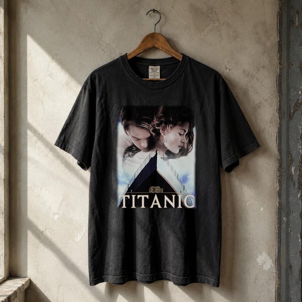 Vintage 1998 Titanic Stanley Desantis T-Shirt, Retro Movie Graphic Tee