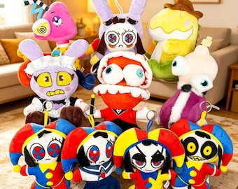 Increíble peluche digital de circo, muñeco de payaso de circo, juguete de peluche suave, figura de juego de peluche, lindo regalo de decoración para el hogar