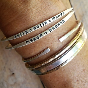 Personalized Sterling Silver Stacking Name Bangle, Personalized Bracelet, Custom Name bracelets