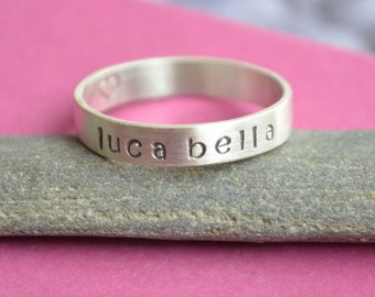 Name Ring in Sterling Silver, Personalized Name Ring, Custom Name Ring