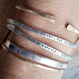 Sterling Silver Bangle with Quote, Personalized Bracelet, Bracelet with quote, Song lyrics bracelet