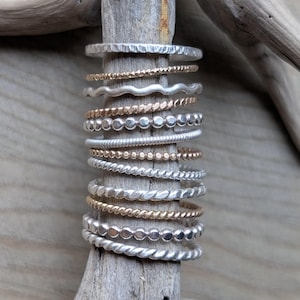 Stacking rings, Stacking ring set, Dainty rings, Sterling silver stacking rings, 14k gold stacking rings