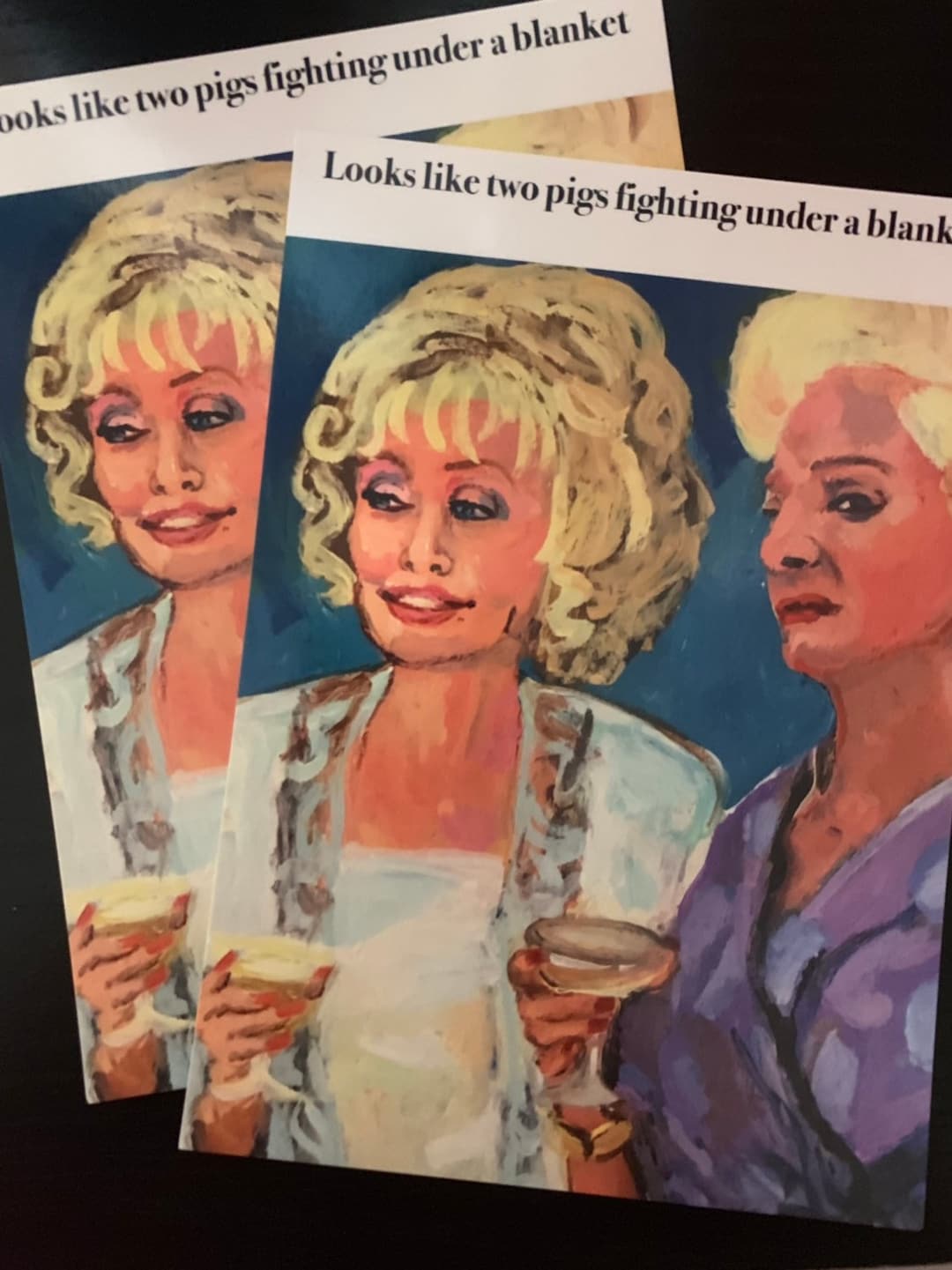 Steel Magnolias Print Two Pigs Fighting Etsy