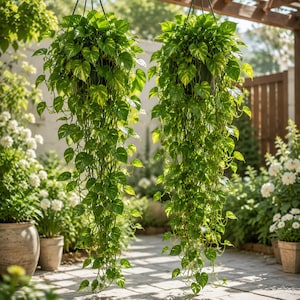 Extra Long Golden Pothos Hanging Plant – 8" Pot, Trailing Vine (No Ship to CA)