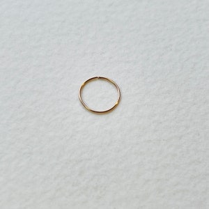 BEST SELLER 9ct SOLID Recycled yellow gold 0.6mm (22 Gauge) Piercing Ring/Hoop Seam/Endless/continuous/ring/hoop/huggie