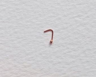 9ct Solid Recycled Yellow Gold Tiny Corkscrew Nose Stud | Delicate Piercing Jewelry