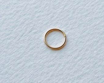 14ct Solid Yellow Gold Cartilage Hoop 1mm 18g, Recycled Gold Septum Ring, Seamless Nose Hoop, Helix Tragus Lobe Earring, Seam Ring