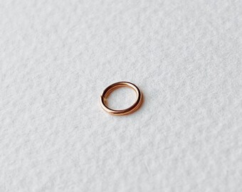 18ct Solid Rose Gold Cartilage Hoop 1mm 18g, Recycled Gold Septum Ring, Seamless Nose Hoop, Helix Rook Conch Earring, Rose Gold Seam Ring