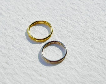 18ct Solid Yellow Gold Cartilage Hoop 1mm 18g, Recycled Gold Septum Ring, Seamless Nose Hoop, Helix Rook Conch Earring, Seam Ring