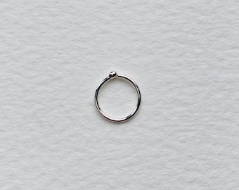 Aro de cartílago de plata fina, aro de nariz de plata pura 999, aro de septum hipoalergénico, pendiente de hélix, tragus y lóbulo sin costuras, aro de costura