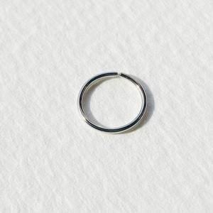 BEST SELLER 18ct SOLID Recycled White Gold Piercing Ring/Hoop 0.8mm/continuous/cartilage Nose, earring, septum, helix, rook, lobe, conch