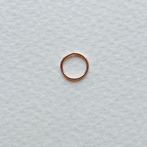 READY to POST - 18ct SOLID Rose Gold Piercing Ring 0.8mm (21 gauge) - 7mm internal diameter continuous ring for nose, cartilage