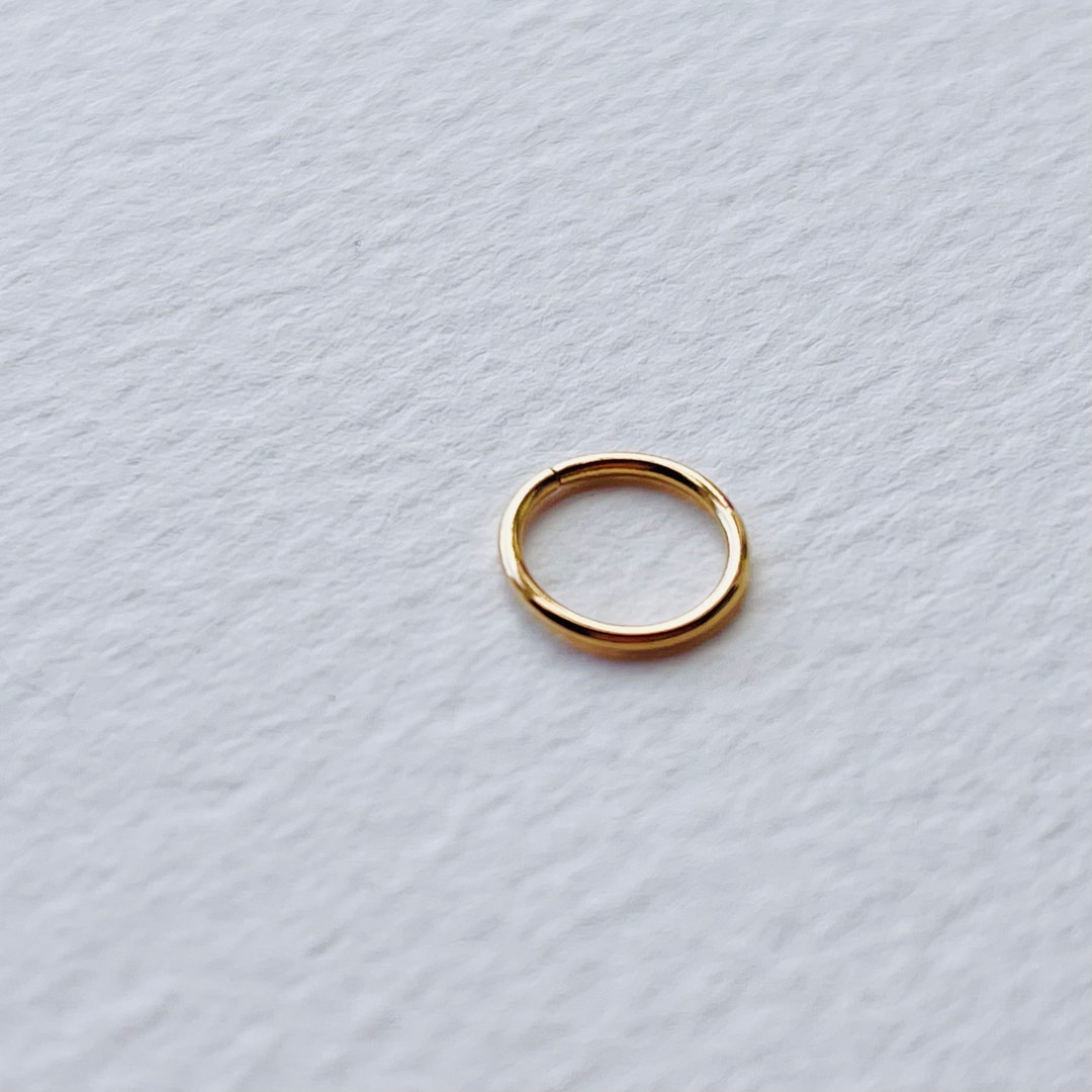 BEST SELLER 9ct SOLID Recycled Yellow Gold Piercing Ring/hoop 1mm ...