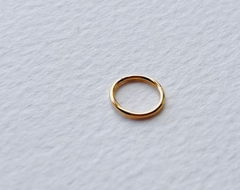 9ct Solid Yellow Gold Cartilage Hoop 1mm 18g, Recycled Gold Septum Ring, Seamless Nose Hoop, Helix Rook Conch Earring, Seam Ring