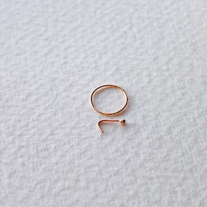 BEST SELLER 18ct SOLID Skinny Recycled Rose Gold Piercing Ring/Hoop 0.5mm (25 gauge) continuous/cartilage Nose septum helix rook lobe conch