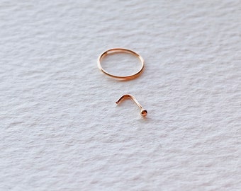 9ct Solid Recycled Rose Gold Continuous Hoop Ring | Ultra Thin 0.5mm 25 Gauge Piercing