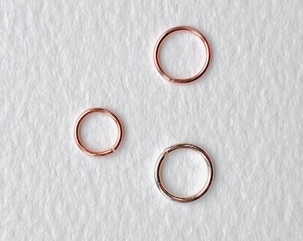 18ct Solid Rose Gold Cartilage Hoop 1mm 18g, Recycled Gold Septum Ring, Seamless Nose Hoop, Helix Rook Conch Earring, Rose Gold Seam Ring