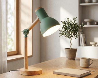 Table lamp for bedside, minimalist table, home decor, wooden lamps, lamp shades
