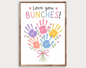 Handprint Bouquet Craft Printable | Kids DIY Art Keepsake (Digital Download)